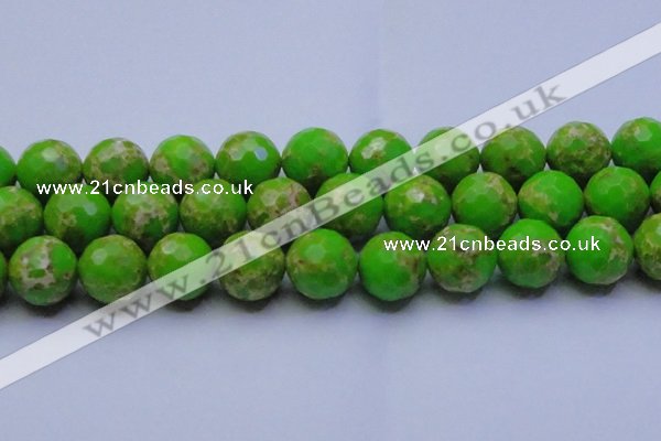 CDE2561 15.5 inches 24mm faceted round dyed sea sediment jasper beads