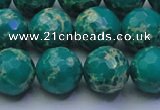 CDE2564 15.5 inches 14mm faceted round dyed sea sediment jasper beads