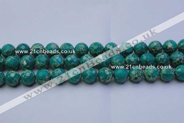 CDE2565 15.5 inches 16mm faceted round dyed sea sediment jasper beads