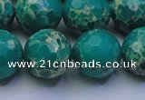 CDE2566 15.5 inches 18mm faceted round dyed sea sediment jasper beads