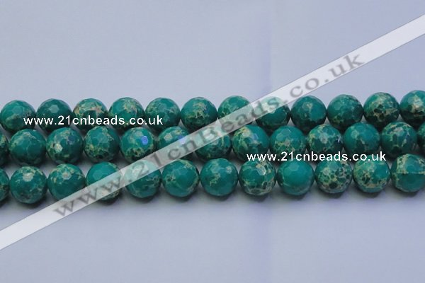 CDE2566 15.5 inches 18mm faceted round dyed sea sediment jasper beads