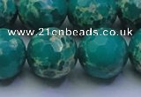 CDE2567 15.5 inches 20mm faceted round dyed sea sediment jasper beads