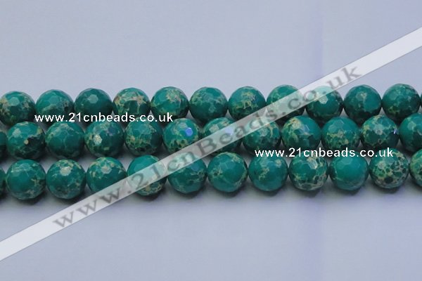 CDE2567 15.5 inches 20mm faceted round dyed sea sediment jasper beads