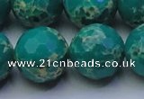 CDE2568 15.5 inches 22mm faceted round dyed sea sediment jasper beads