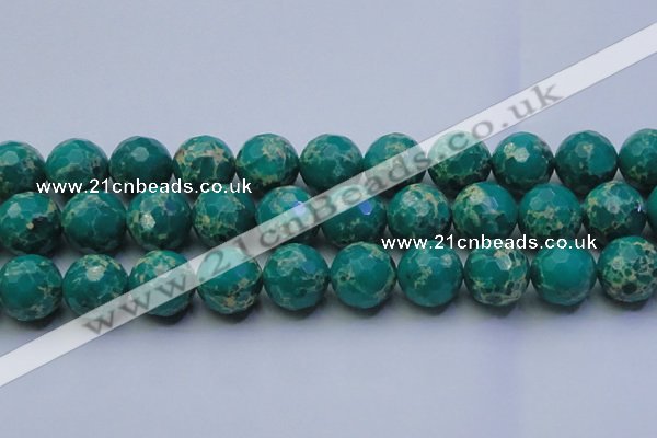 CDE2568 15.5 inches 22mm faceted round dyed sea sediment jasper beads
