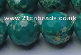 CDE2569 15.5 inches 24mm faceted round dyed sea sediment jasper beads