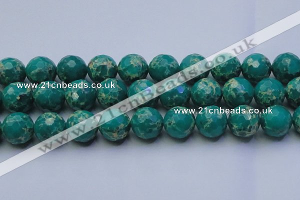 CDE2569 15.5 inches 24mm faceted round dyed sea sediment jasper beads