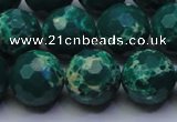 CDE2571 15.5 inches 14mm faceted round dyed sea sediment jasper beads