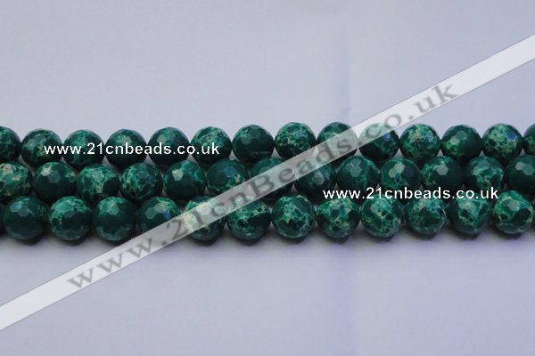 CDE2571 15.5 inches 14mm faceted round dyed sea sediment jasper beads