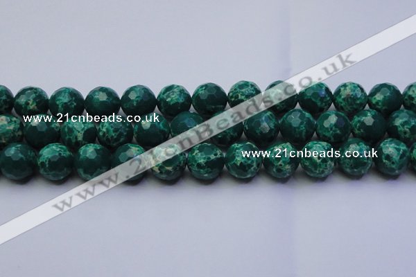 CDE2572 15.5 inches 16mm faceted round dyed sea sediment jasper beads