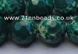 CDE2573 15.5 inches 18mm faceted round dyed sea sediment jasper beads