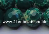 CDE2574 15.5 inches 20mm faceted round dyed sea sediment jasper beads