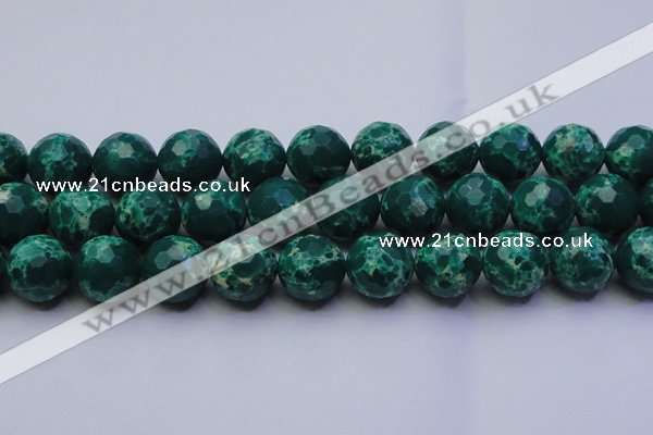 CDE2574 15.5 inches 20mm faceted round dyed sea sediment jasper beads