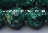 CDE2575 15.5 inches 22mm faceted round dyed sea sediment jasper beads