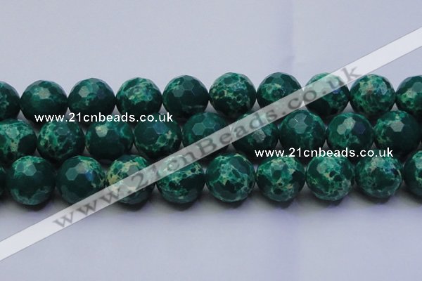 CDE2576 15.5 inches 24mm faceted round dyed sea sediment jasper beads