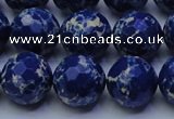 CDE2579 15.5 inches 14mm faceted round dyed sea sediment jasper beads