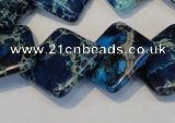 CDE258 15.5 inches 20*20mm diamond dyed sea sediment jasper beads