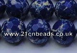 CDE2581 15.5 inches 18mm faceted round dyed sea sediment jasper beads