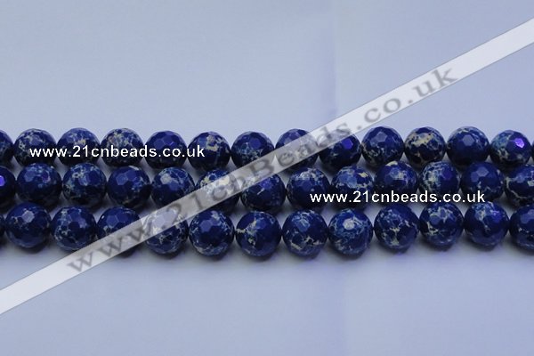 CDE2581 15.5 inches 18mm faceted round dyed sea sediment jasper beads