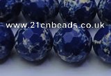 CDE2582 15.5 inches 20mm faceted round dyed sea sediment jasper beads