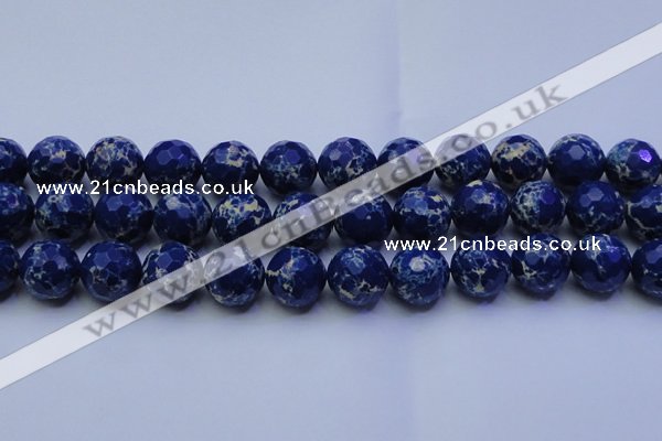 CDE2582 15.5 inches 20mm faceted round dyed sea sediment jasper beads