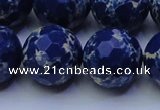 CDE2583 15.5 inches 22mm faceted round dyed sea sediment jasper beads