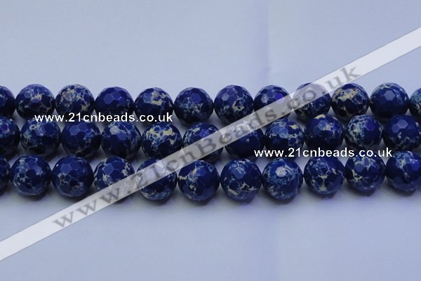 CDE2583 15.5 inches 22mm faceted round dyed sea sediment jasper beads