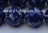 CDE2584 15.5 inches 24mm faceted round dyed sea sediment jasper beads