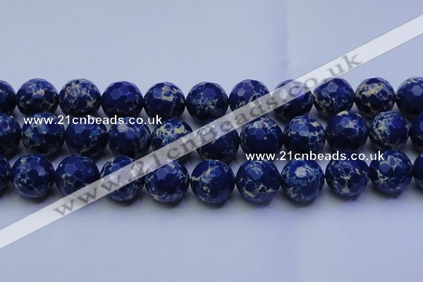 CDE2584 15.5 inches 24mm faceted round dyed sea sediment jasper beads