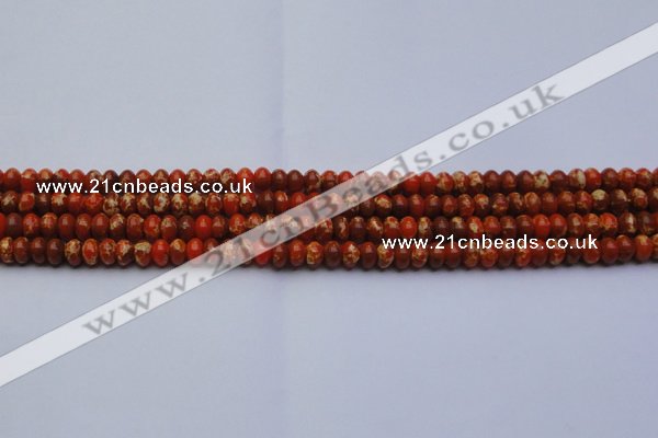 CDE2600 15.5 inches 5*8mm rondelle dyed sea sediment jasper beads