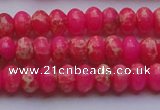 CDE2609 15.5 inches 7*10mm rondelle dyed sea sediment jasper beads