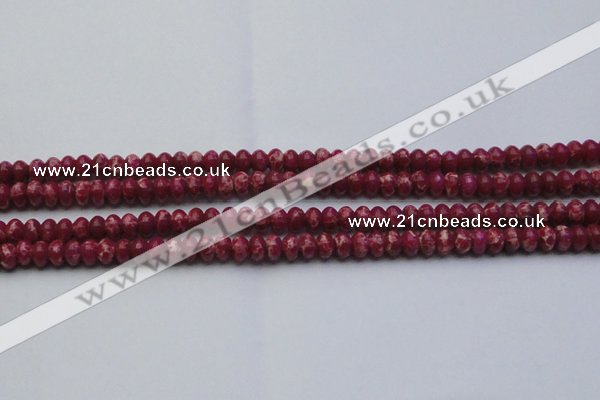 CDE2624 15.5 inches 5*8mm rondelle dyed sea sediment jasper beads