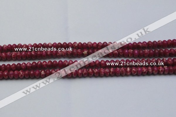 CDE2625 15.5 inches 7*10mm rondelle dyed sea sediment jasper beads