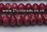 CDE2629 15.5 inches 13*18mm rondelle dyed sea sediment jasper beads