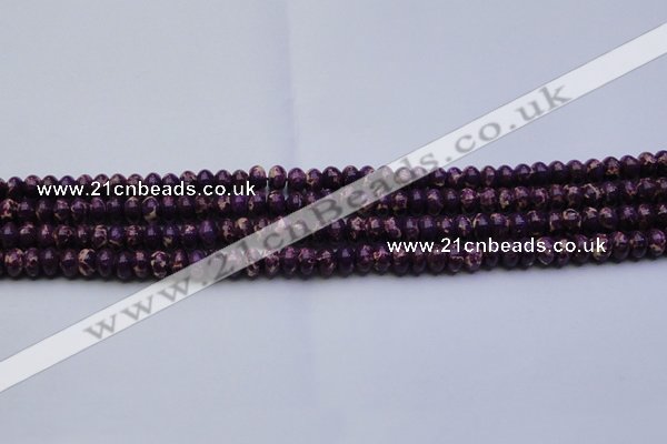 CDE2632 15.5 inches 5*8mm rondelle dyed sea sediment jasper beads