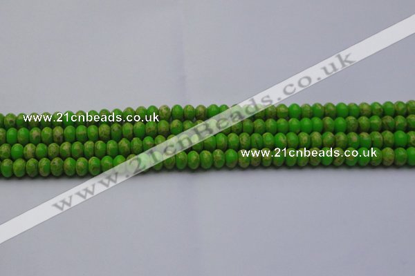 CDE2656 15.5 inches 5*8mm rondelle dyed sea sediment jasper beads