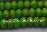 CDE2659 15.5 inches 10*14mm rondelle dyed sea sediment jasper beads