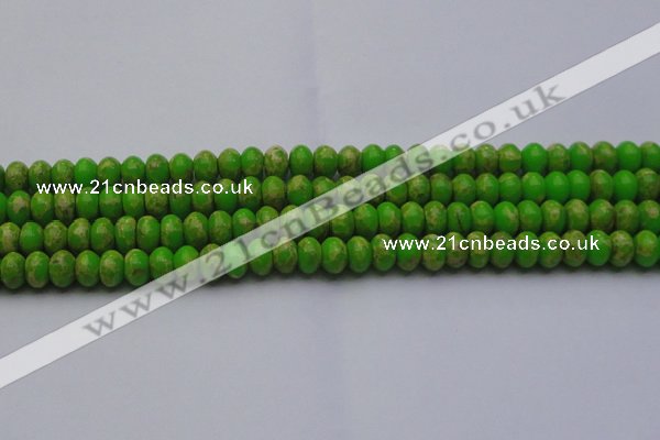 CDE2659 15.5 inches 10*14mm rondelle dyed sea sediment jasper beads