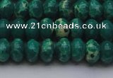 CDE2676 15.5 inches 12*16mm rondelle dyed sea sediment jasper beads