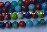 CDE2688 15.5 inches 4mm round mixed color sea sediment jasper beads