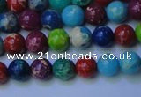 CDE2689 15.5 inches 6mm round mixed color sea sediment jasper beads