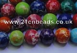 CDE2690 15.5 inches 8mm round mixed color sea sediment jasper beads