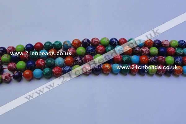 CDE2690 15.5 inches 8mm round mixed color sea sediment jasper beads