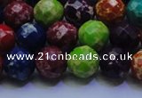 CDE2697 10mm faceted round mixed color sea sediment jasper beads