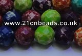 CDE2698 12mm faceted round mixed color sea sediment jasper beads