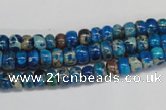 CDE274 15.5 inches 4*6mm rondelle dyed sea sediment jasper beads