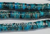 CDE276 15.5 inches 2*8mm heishi dyed sea sediment jasper beads