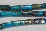 CDE279 15.5 inches 6*12mm tube dyed sea sediment jasper beads