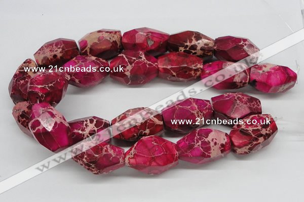 CDE28 15.5 inches 25*35mm faceted nuggets dyed sea sediment jasper beads