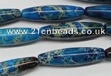 CDE291 15.5 inches 8*30mm rice dyed sea sediment jasper beads